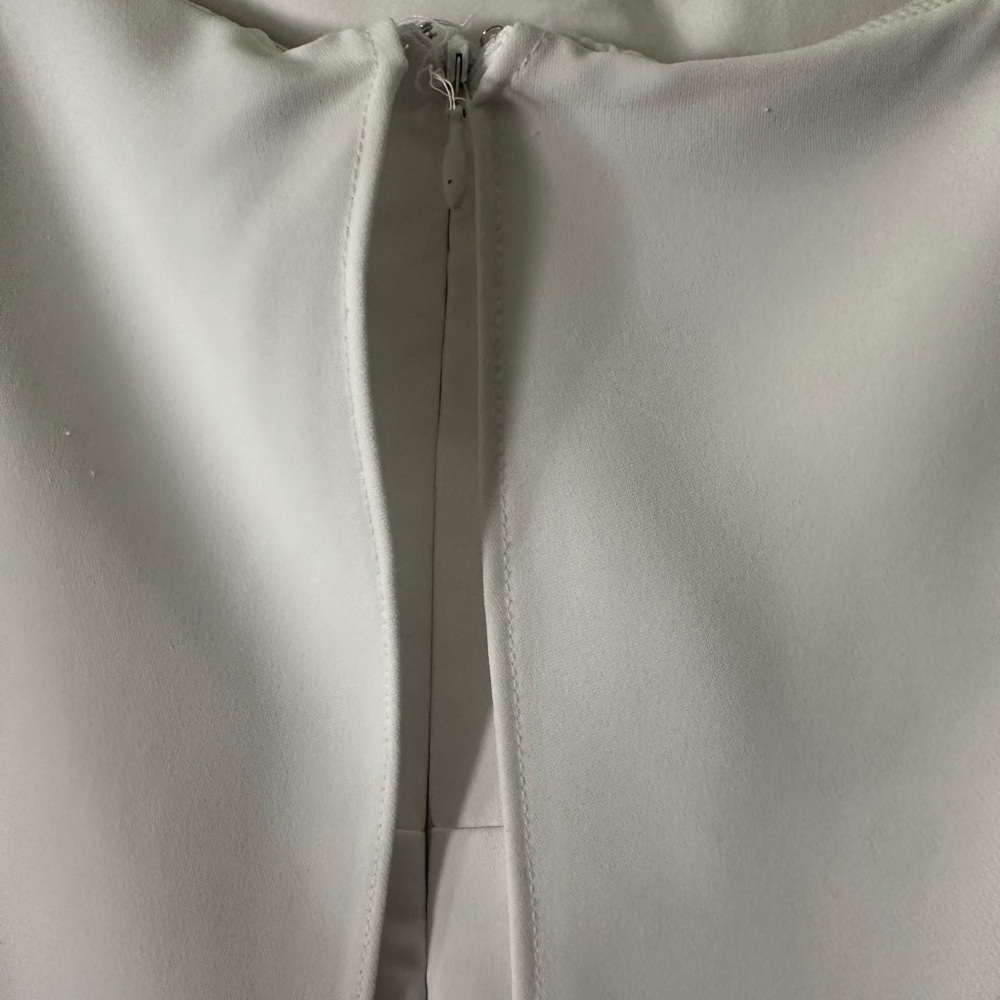 Elegant White Strapless Wide Leg Jumpsuit - Picture 3 of 5
